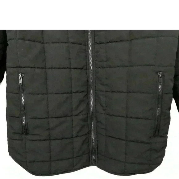 Nomad Mens Quilted Puffer Jacket Medium Black Green Insulated Full Zip Lined - Picture 2 of 12